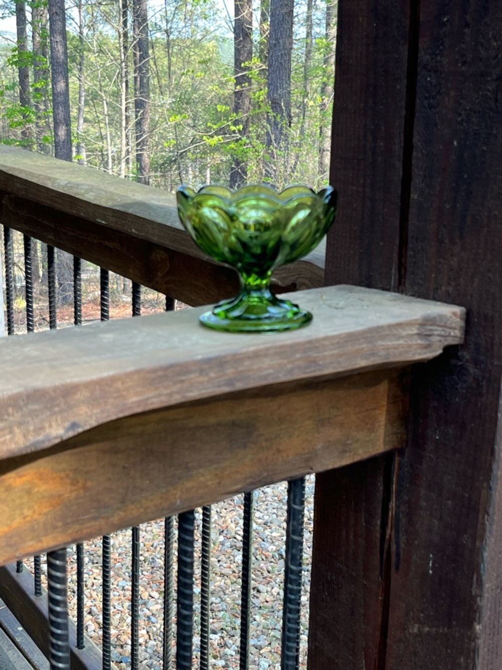 Anchor Hocking Fairfield Avocado Green comport